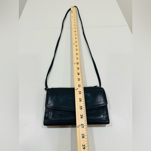 Fossil Vintage‎ Black Leather Crossbody Purse Bag Wallet Phone Sunglasses Pouch! - Picture 12 of 12